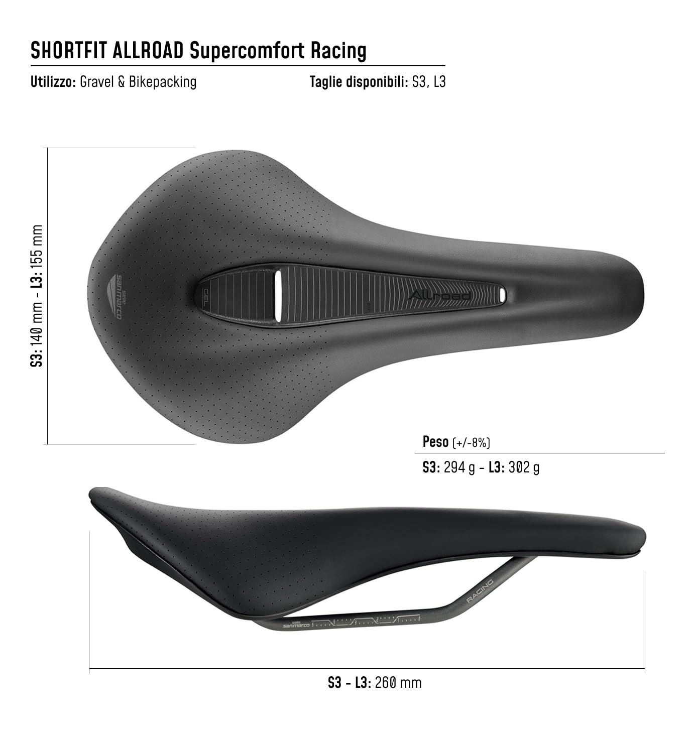 selle-san-marco-shortfit-allroad-supercomfort-racing-sella-gravel-gel-xsilite image 5