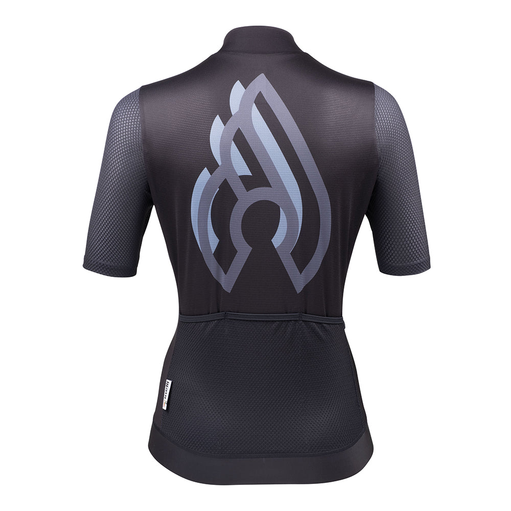 cinelli-tempo-donna-maglia-ciclismo-nero-grigio image 2