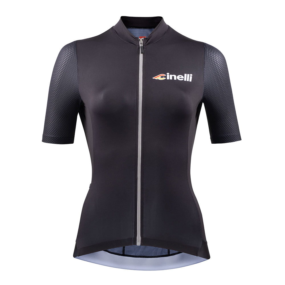 cinelli-tempo-donna-maglia-ciclismo-nero-grigio image 1