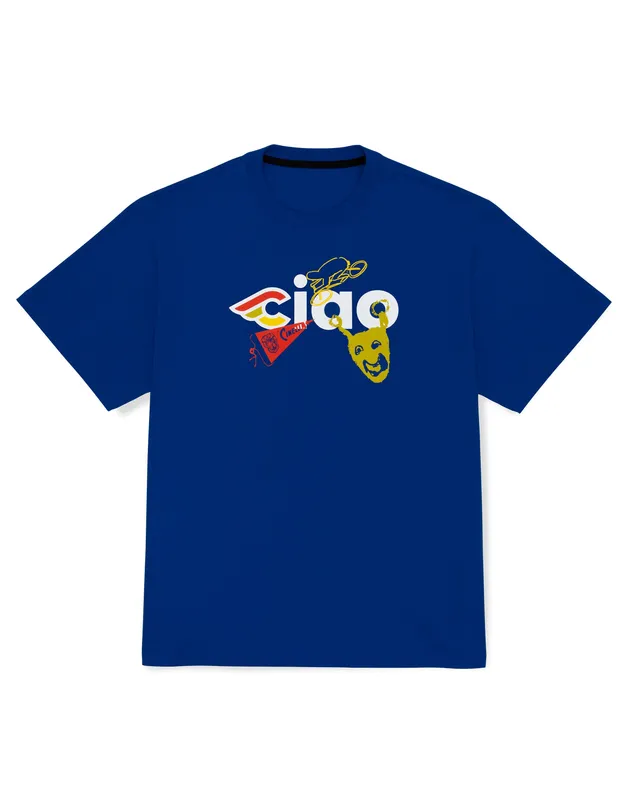 cinelli-t-shirt-ciao-icons-blu-navy-maglietta-cotone-made-in-italy image 1