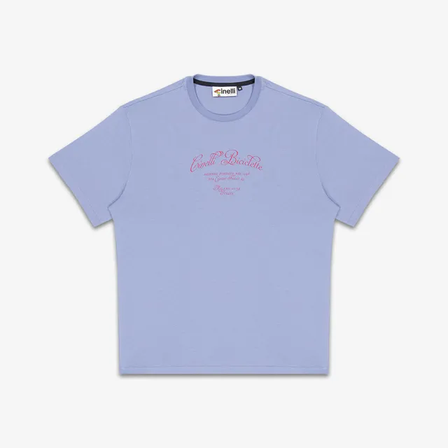 cinelli-t-shirt-via-folli-blue-t-shirt-in-cotone-organico-pesante image 1