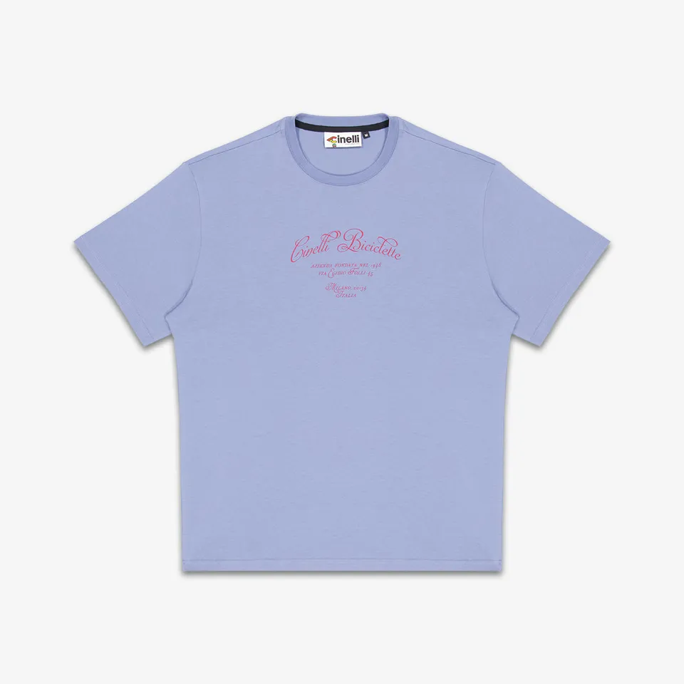 cinelli-t-shirt-via-folli-blue-t-shirt-in-cotone-organico-pesante image 1