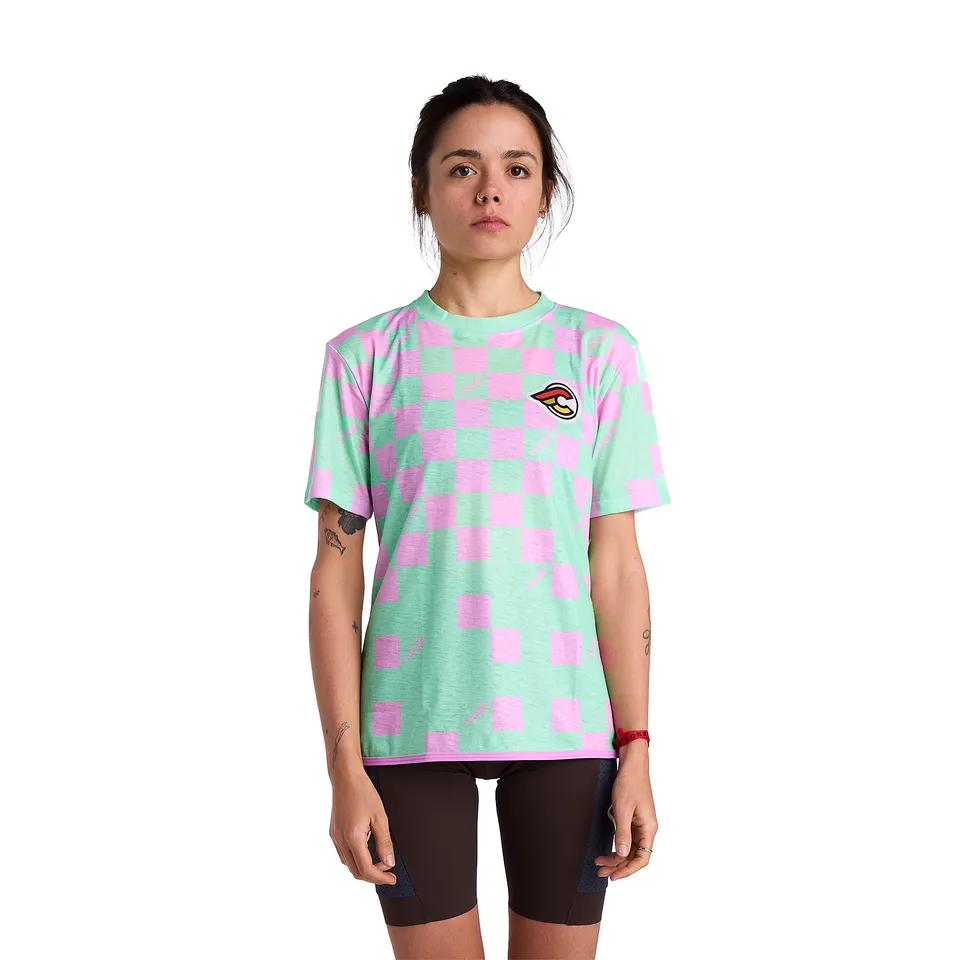 cinelli-tempo-5-tech-tee-donna-maglia-ciclismo-verde image 1