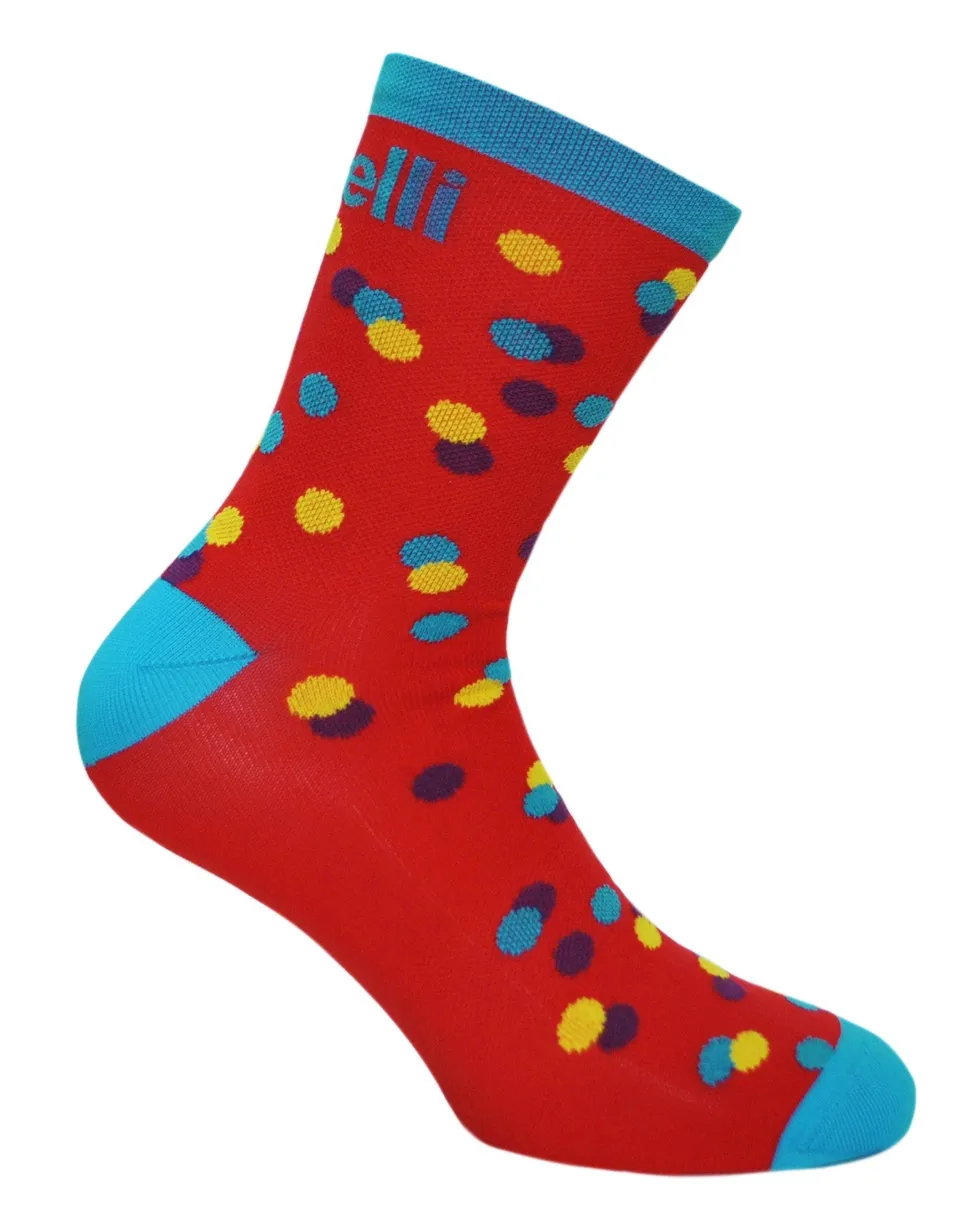 cinelli-caleido-dots-red-socks-calze-ciclismo-tecniche image 1