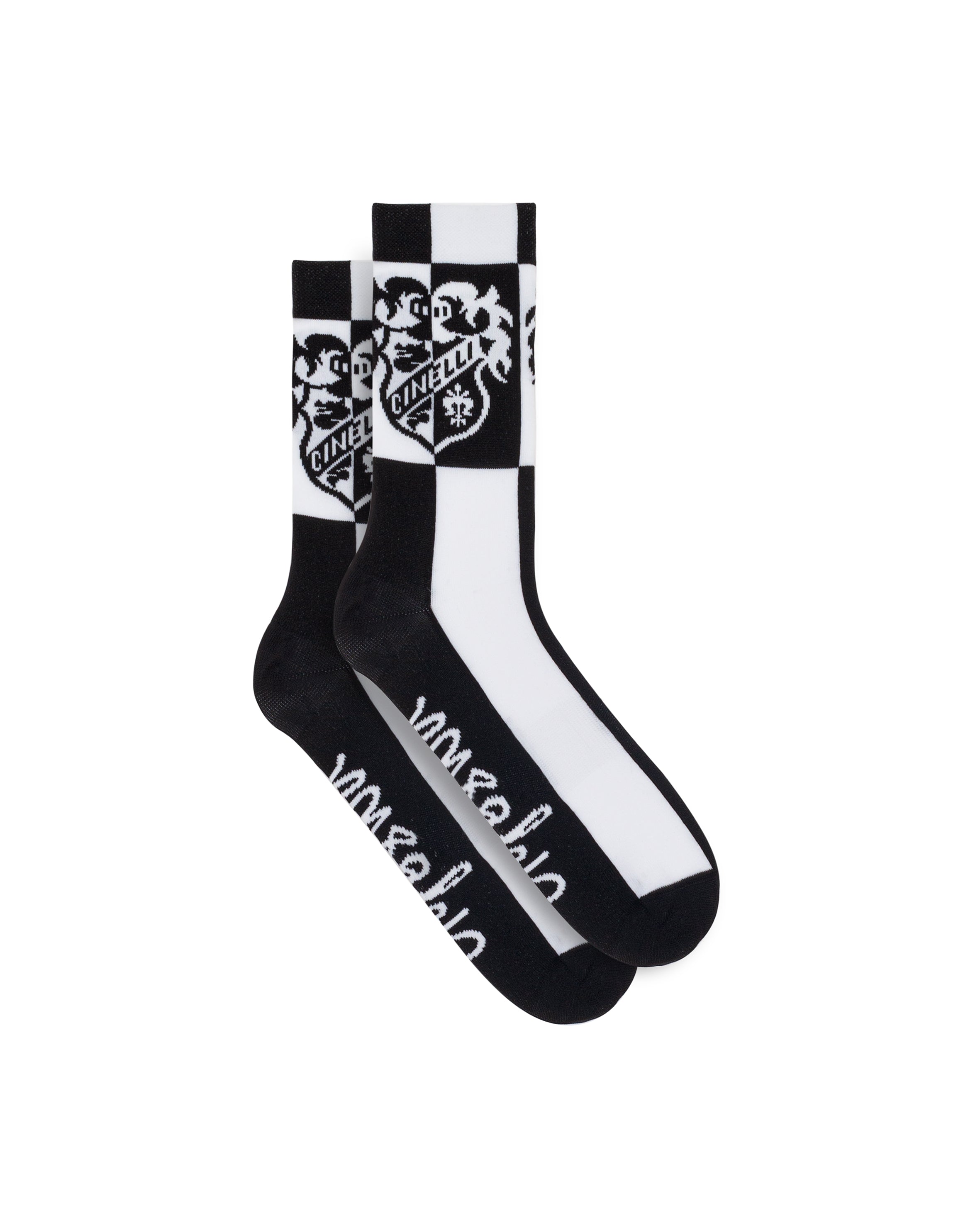 cinelli-crest-pastori-black-n-white-calze-ciclismo image 1