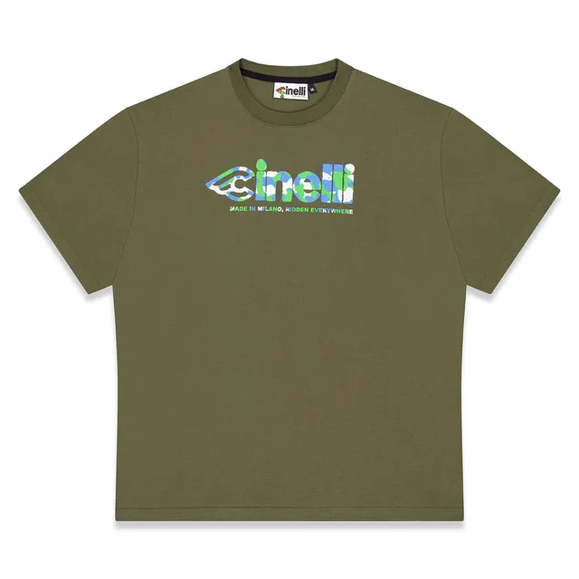 cinelli-t-shirt-global-cycling-army-green image 1