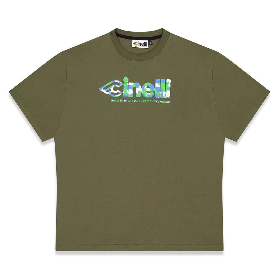 cinelli-t-shirt-global-cycling-army-green image 1