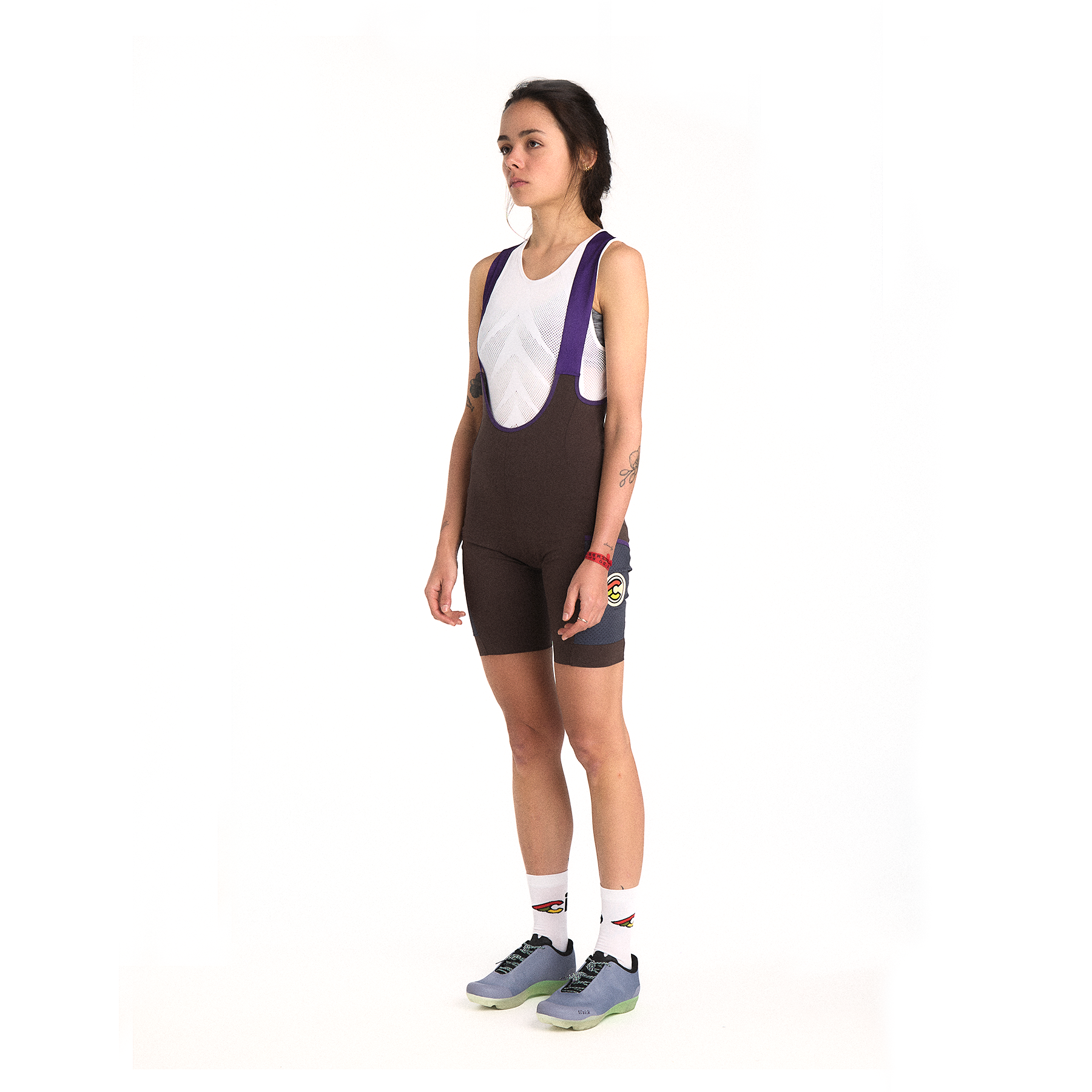 cinelli-tempo-cargo-gravel-pantaloncino-con-bretelle-donna-viola image 1