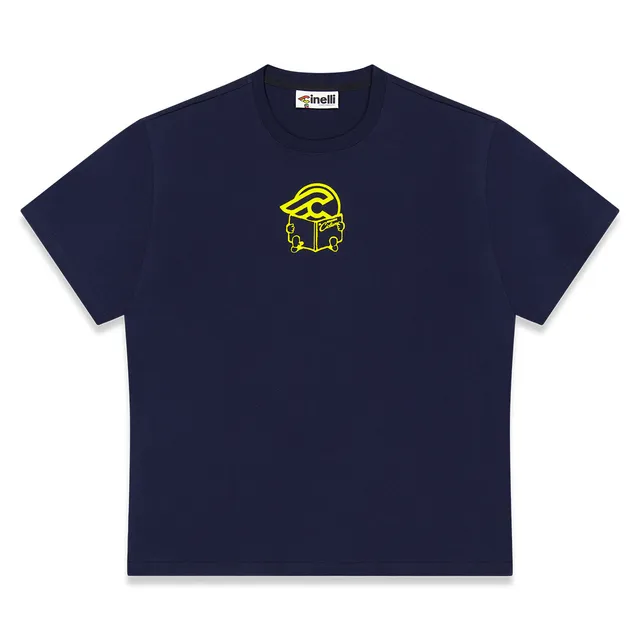 cinelli-t-shirt-cultura-blue-maglietta-cotone-bio-unisex image 1