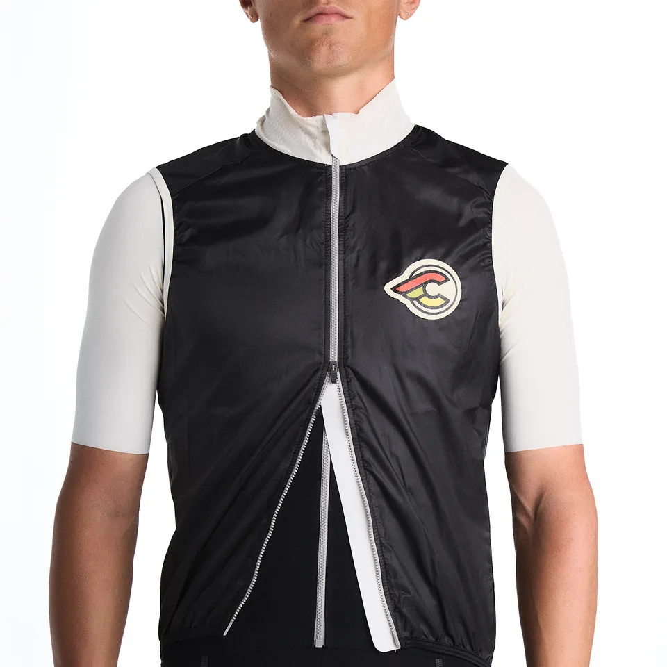 cinelli-supercorsa-gilet-antivento-nero-e-bianco image 1