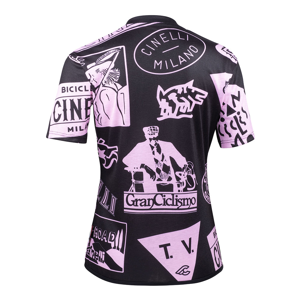 cinelli-tech-tee-donna-mega-logo-nera-manica-corta image 2