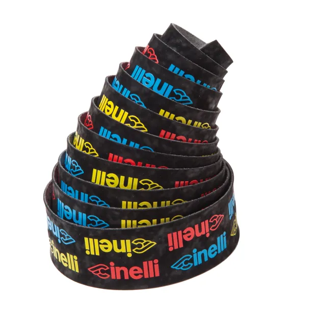 cinelli-logo-velvet-multicolor-bar-tape-nastro-manubrio-con-tappi-e-nastro-di-fi image 1