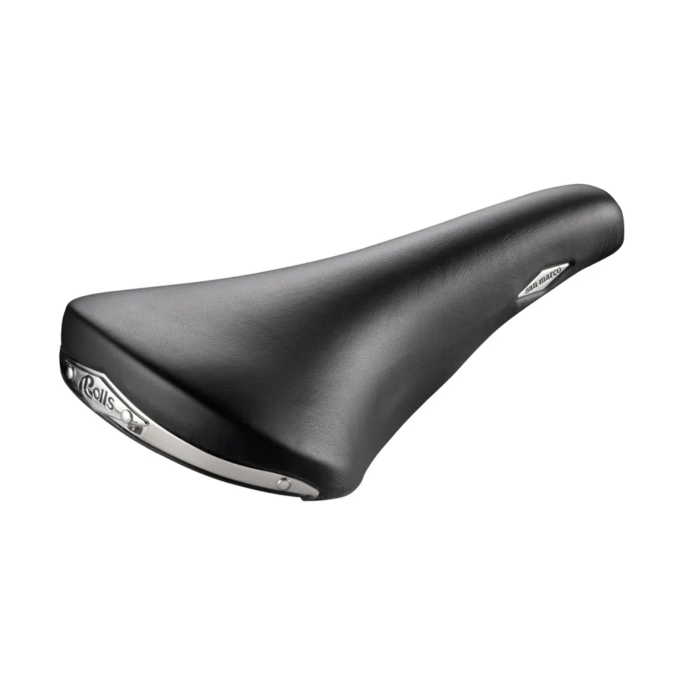 selle-san-marco-rolls-sella-racing-classica-in-pelle-143x282-mm-telaio-titanio image 1