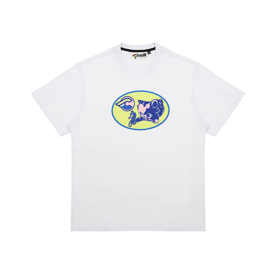 cinelli-t-shirt-shana-sadeghi-ray-kitten-white-maglia-art-program-unisex image 1
