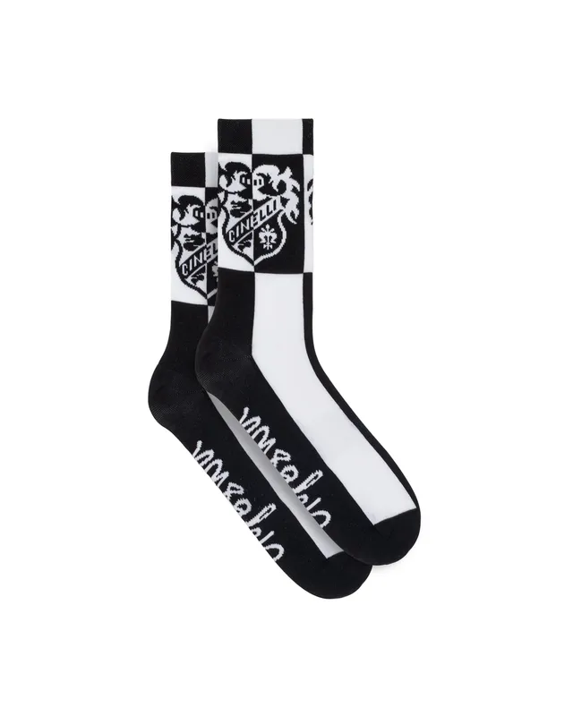 cinelli-crest-pastori-black-n-white-calze-ciclismo image 1