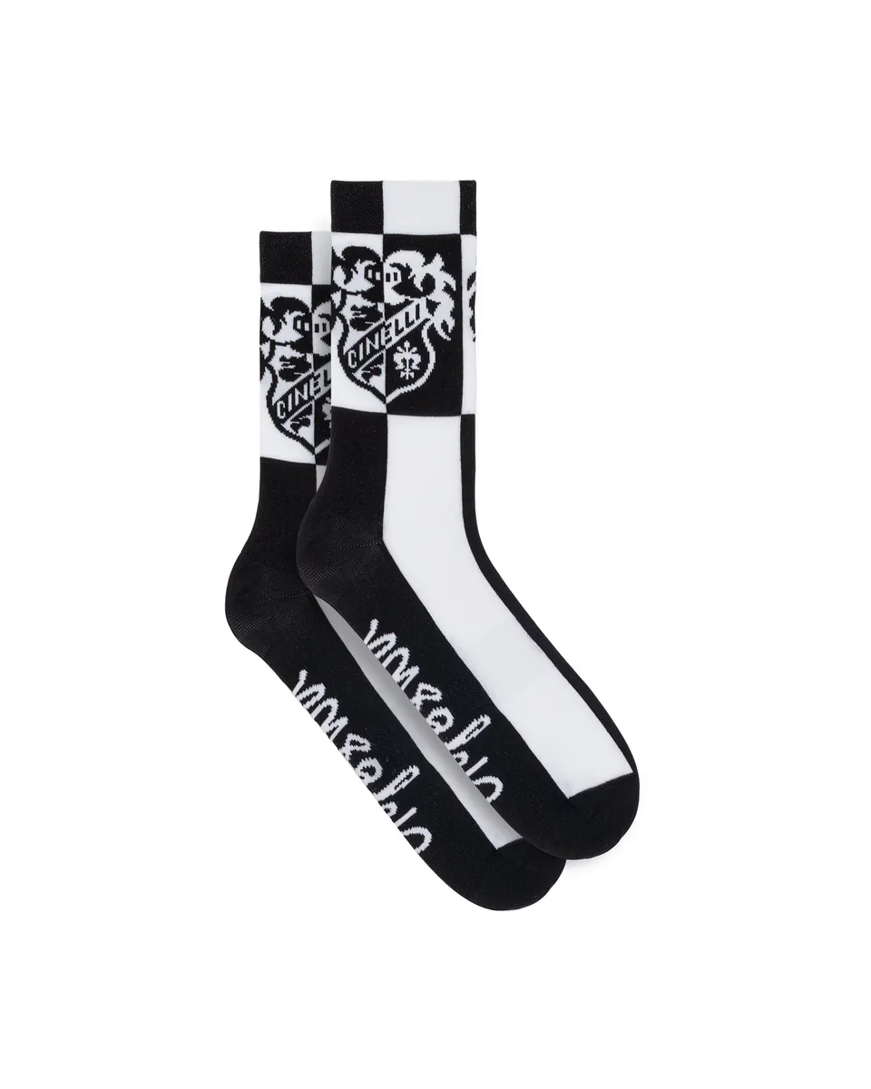 cinelli-crest-pastori-black-n-white-calze-ciclismo image 1