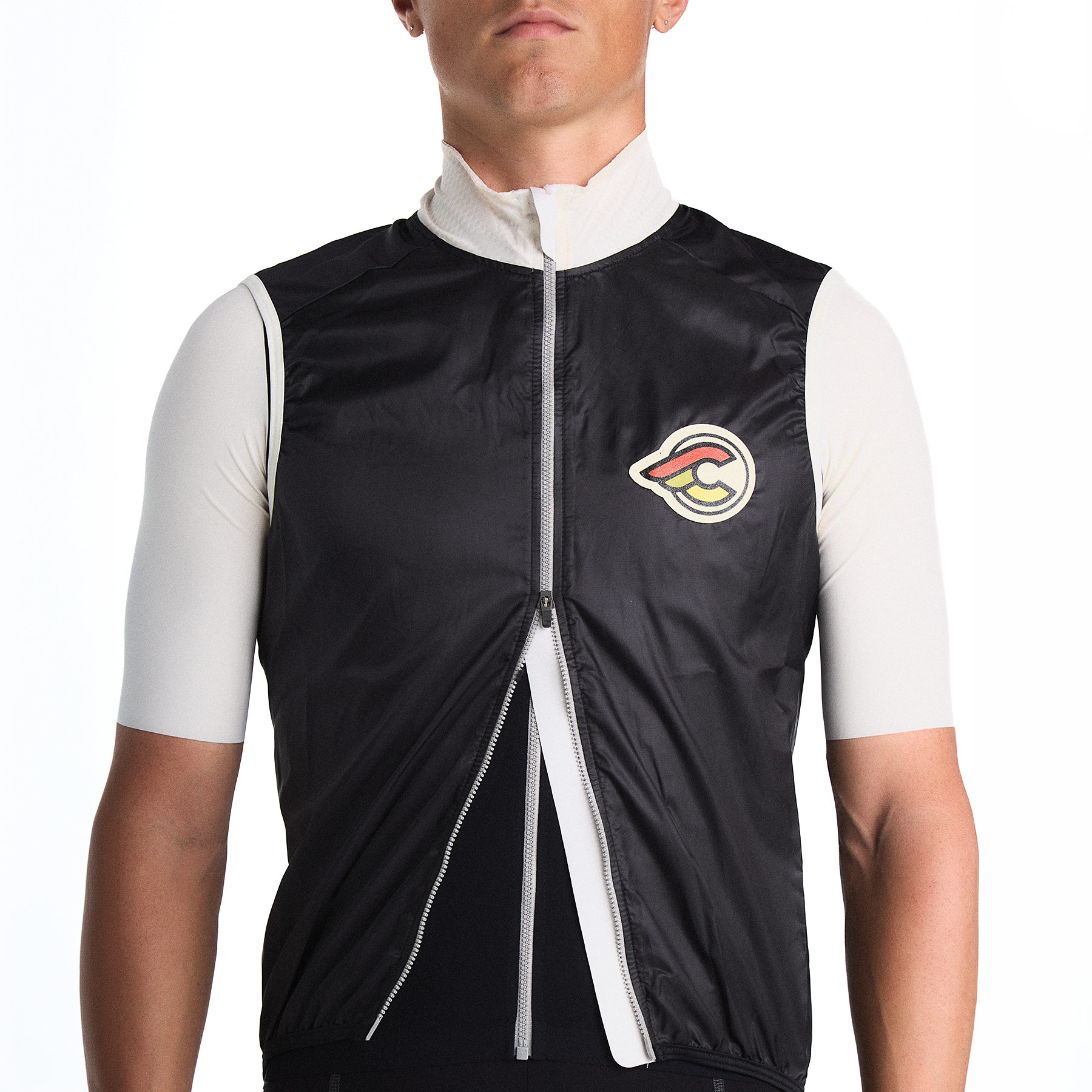 cinelli-supercorsa-gilet-antivento-nero-e-bianco image 1