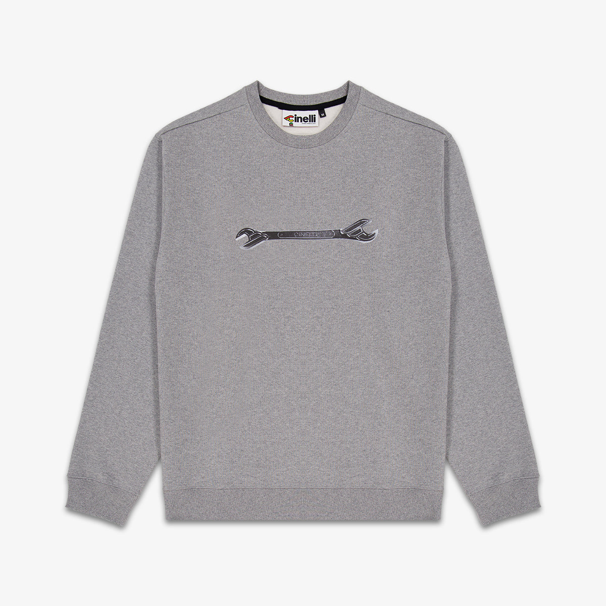 cinelli-crewneck-winged-wrench-gray-felpa-ciclismo image 1