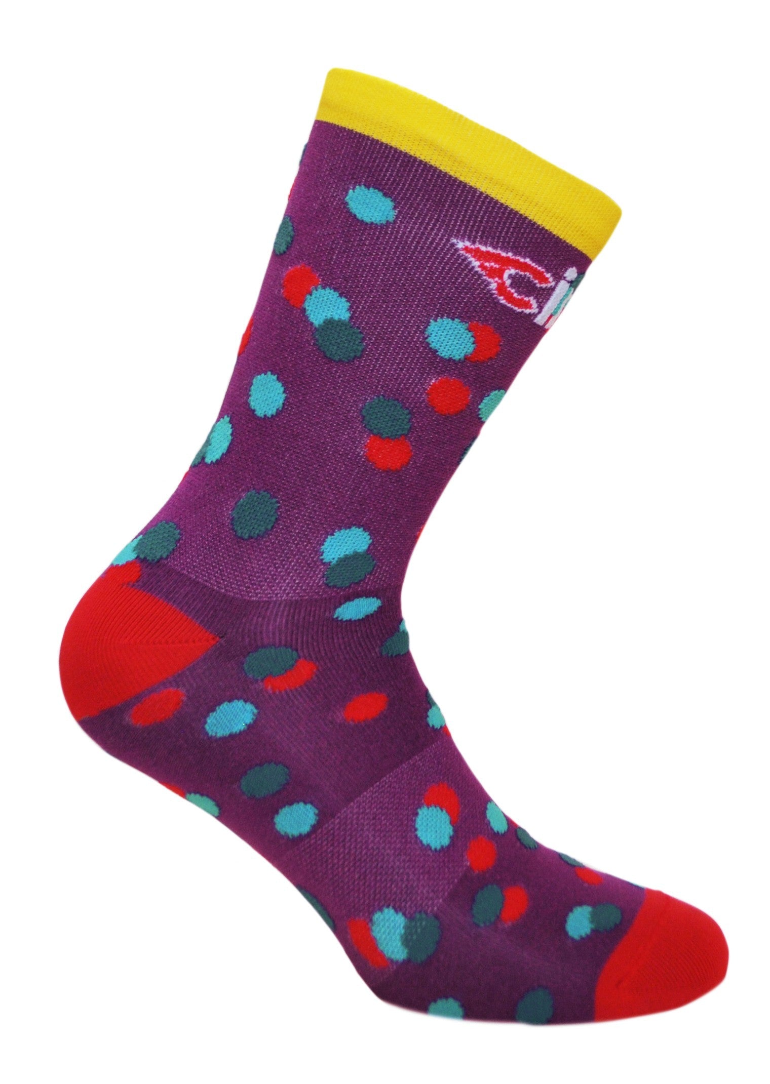 cinelli-caleido-dots-purple-calze-ciclismo image 1