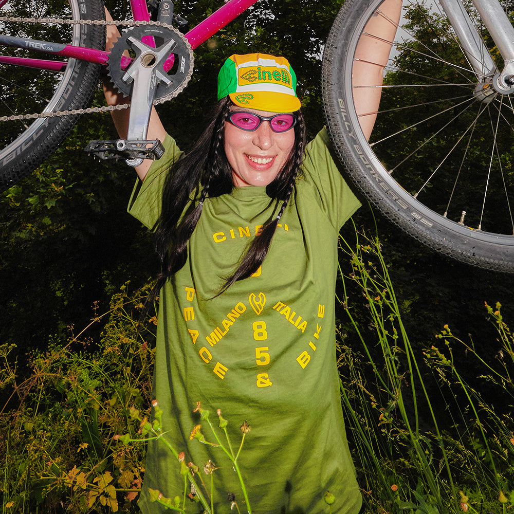 cinelli-t-shirt-peace-bike-85-green-maglietta-cotone image 5