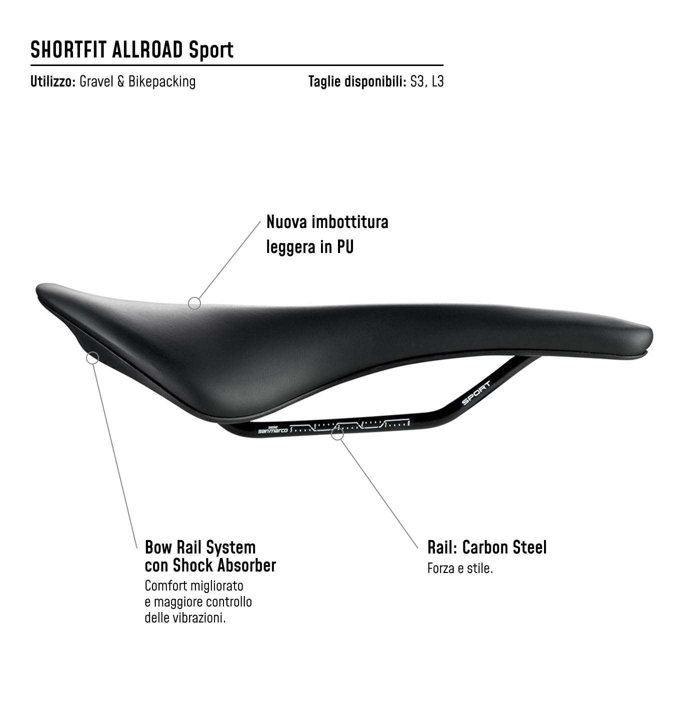 selle-san-marco-shortfit-allroad-sport-sella-gravel-all-road-acciaio image 7