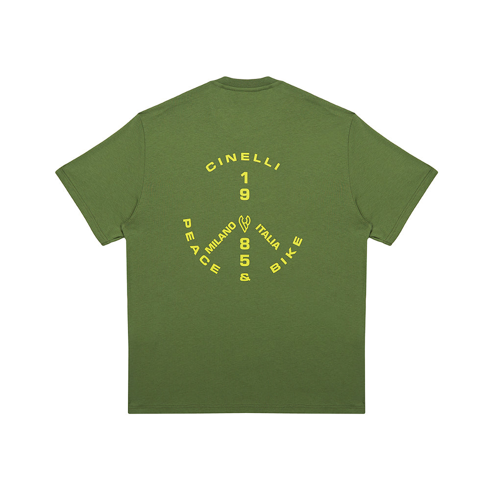 cinelli-t-shirt-peace-bike-85-green-maglietta-cotone image 3