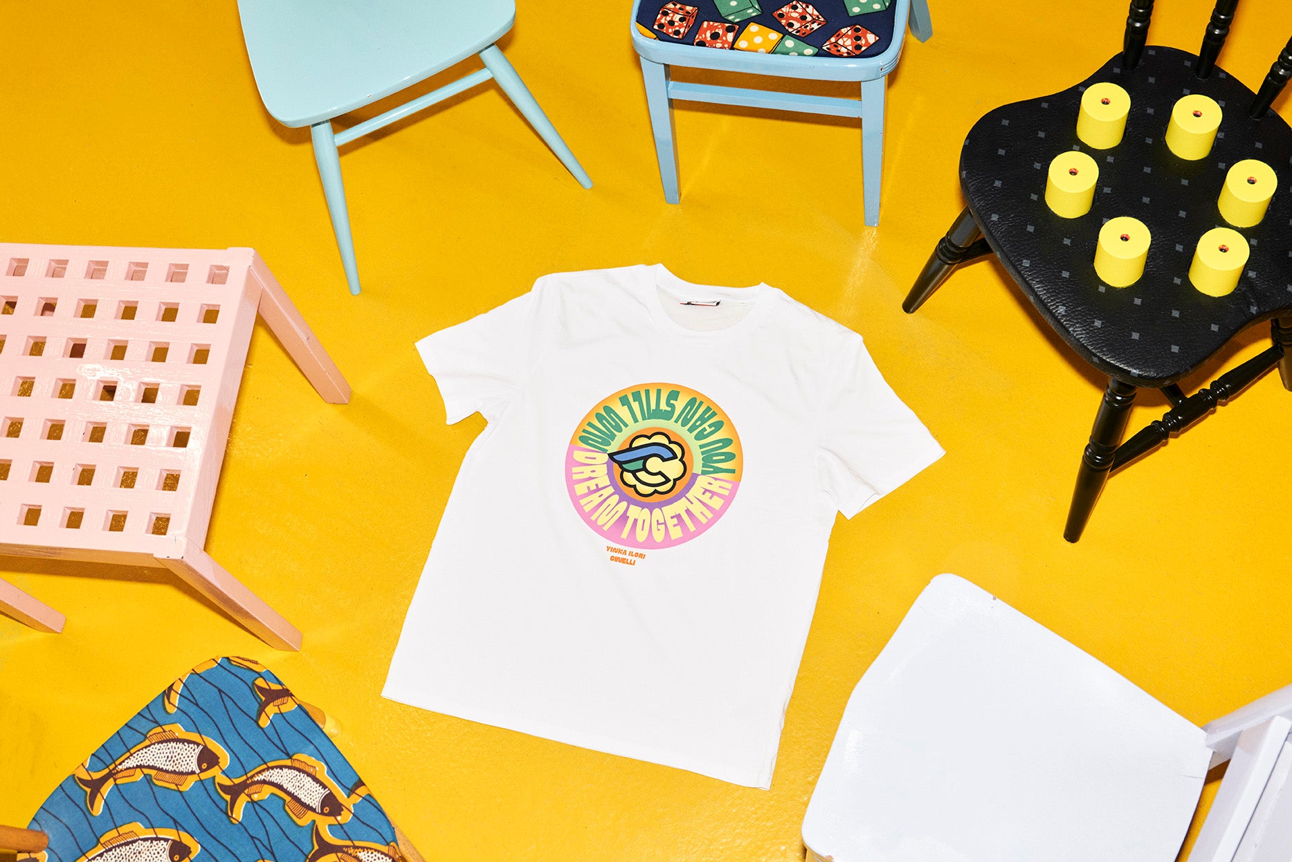 cinelli-yinka-ilori-dream-together-t-shirt-bianca image 5
