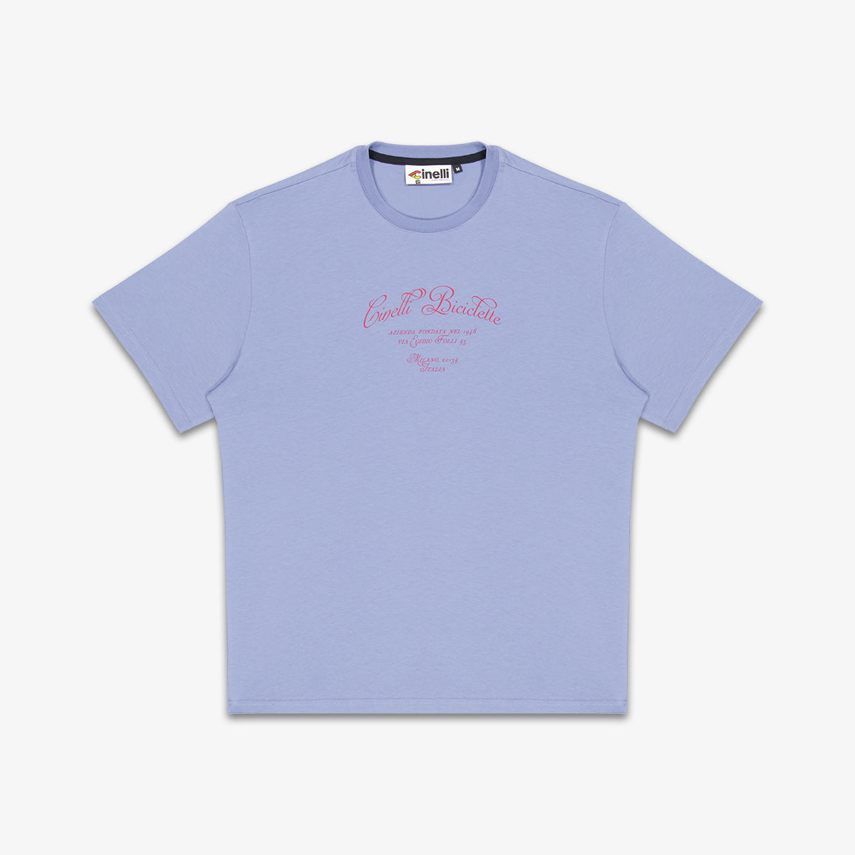 cinelli-t-shirt-via-folli-blue-t-shirt-in-cotone-organico-pesante image 1