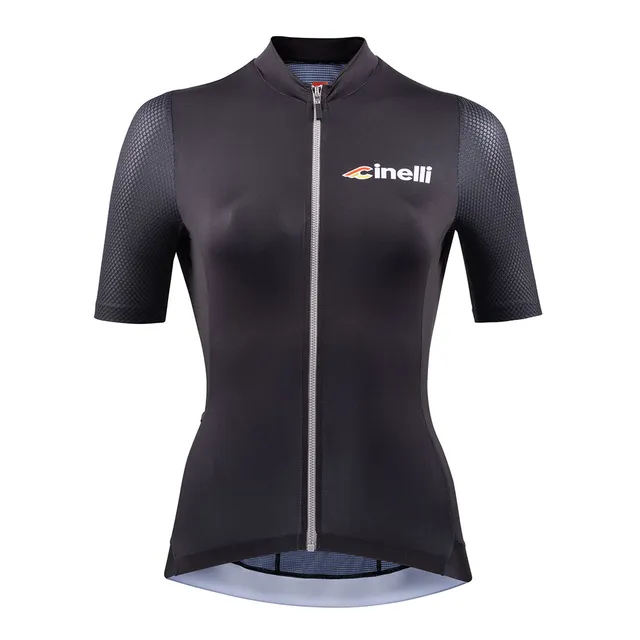 cinelli-tempo-donna-maglia-ciclismo-nero-grigio image 1