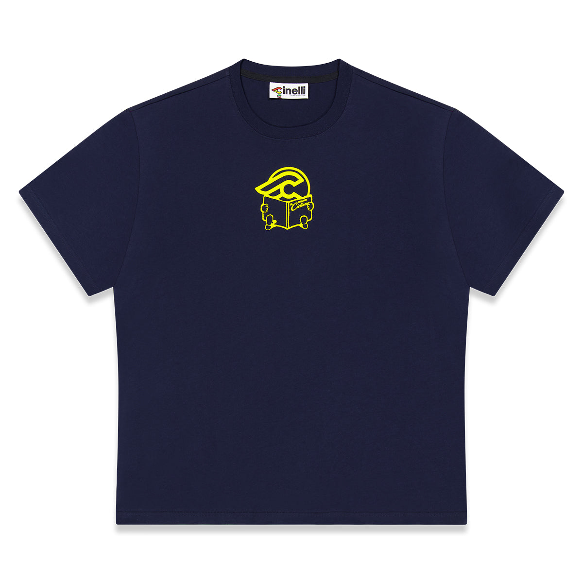 cinelli-t-shirt-cultura-blue-maglietta-cotone-bio-unisex image 1