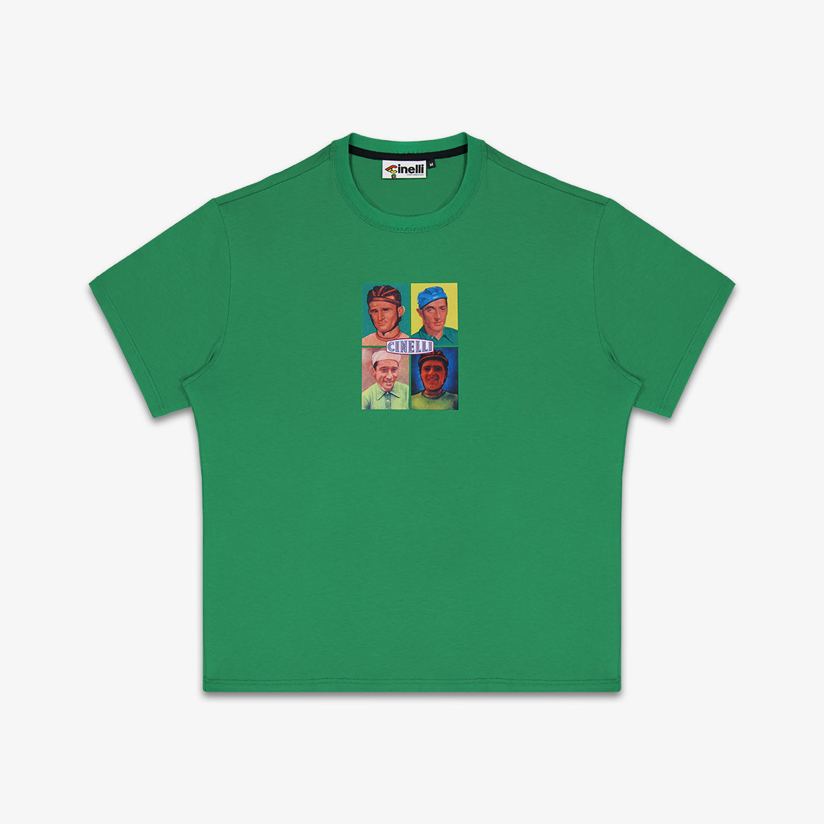 cinelli-t-shirt-campionissimi-green-maglia-cotone-bio-unisex image 1