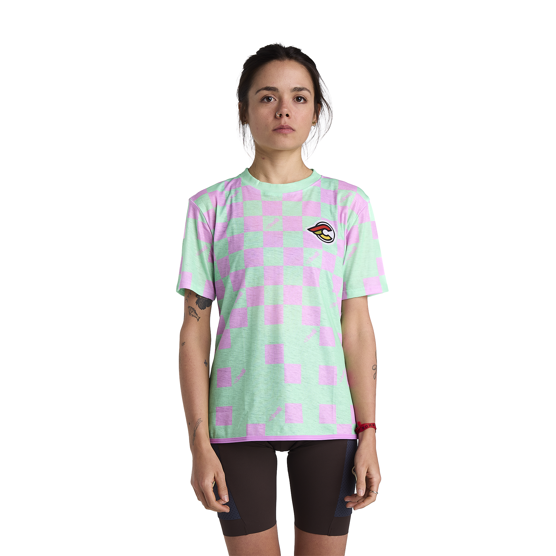 cinelli-tempo-5-tech-tee-donna-maglia-ciclismo-verde image 1