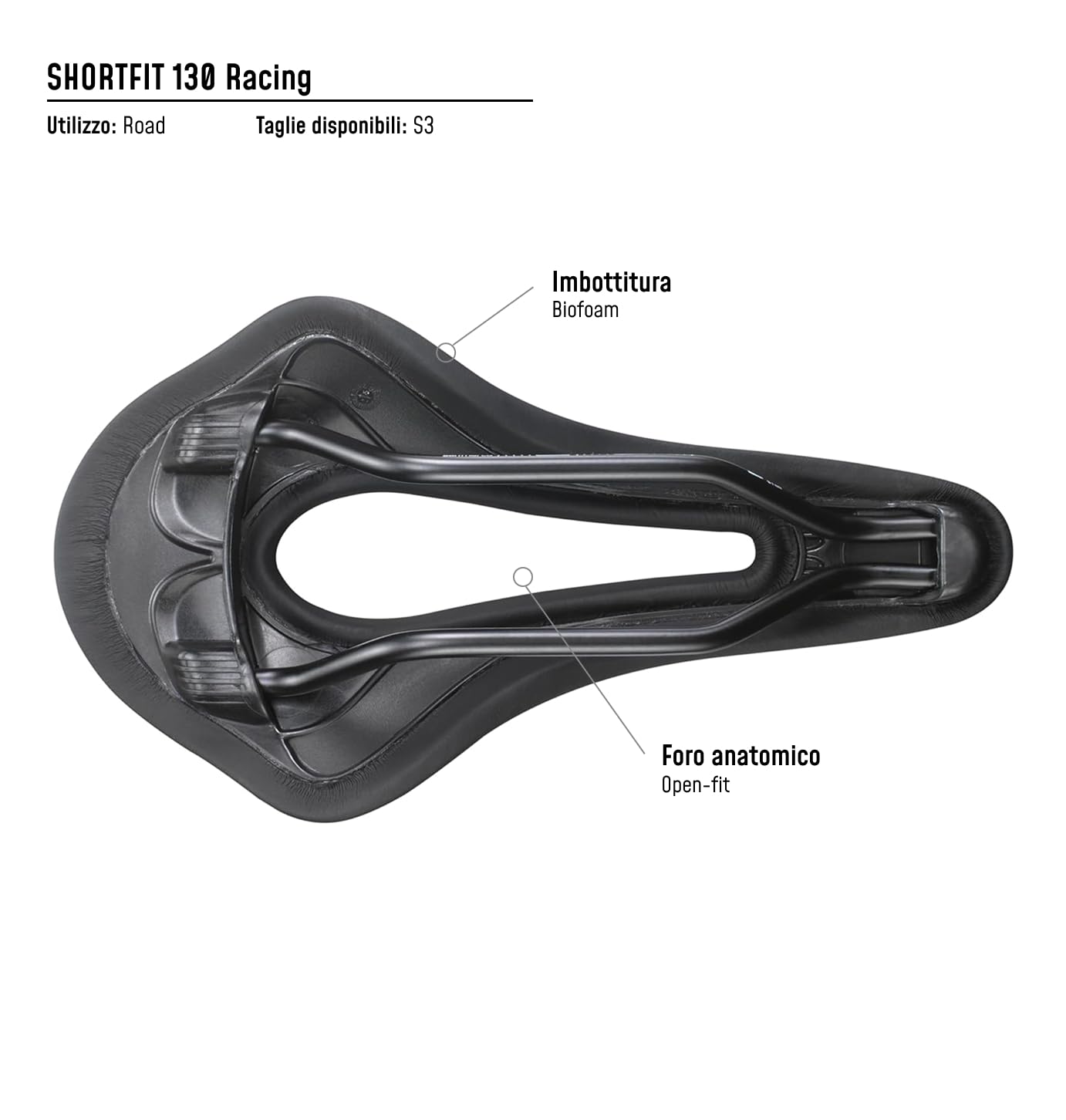 selle-san-marco-shortfit-130-s3-sella-bici-corsa-corta-nero image 6