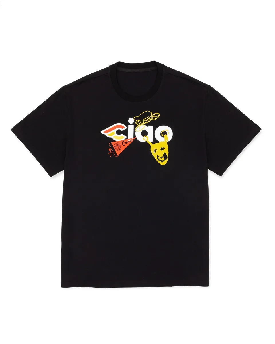 cinelli-ciao-icons-t-shirt-nera-cotone-160g-made-in-italy image 1