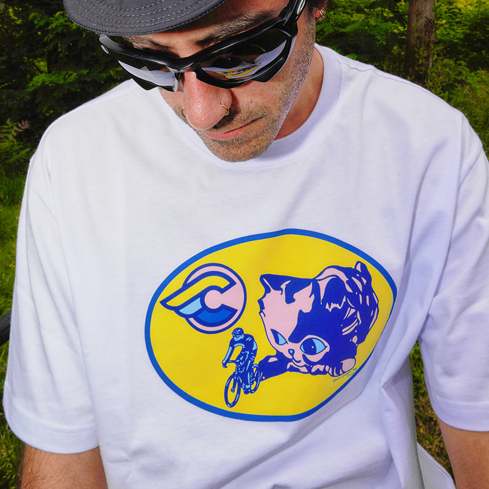cinelli-t-shirt-shana-sadeghi-ray-kitten-white-maglia-art-program-unisex image 3