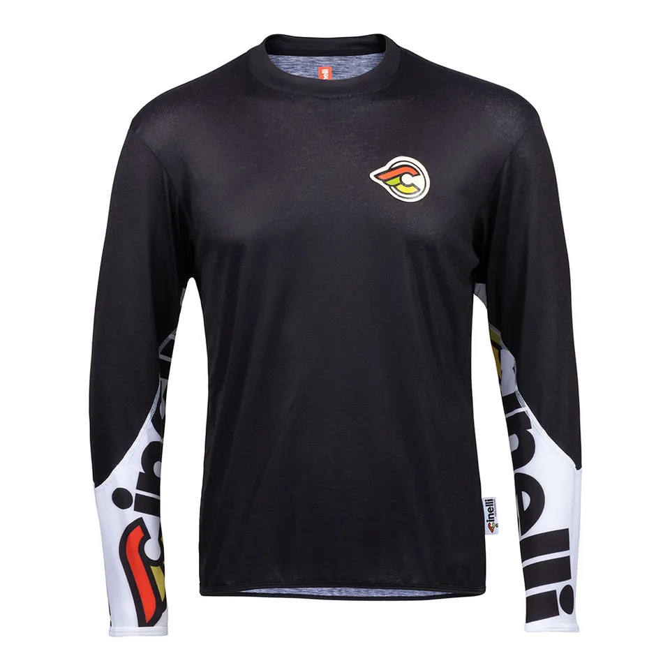 cinelli-tech-tee-longsleeve-mega-logo-maglia-manica-lunga-nera image 1