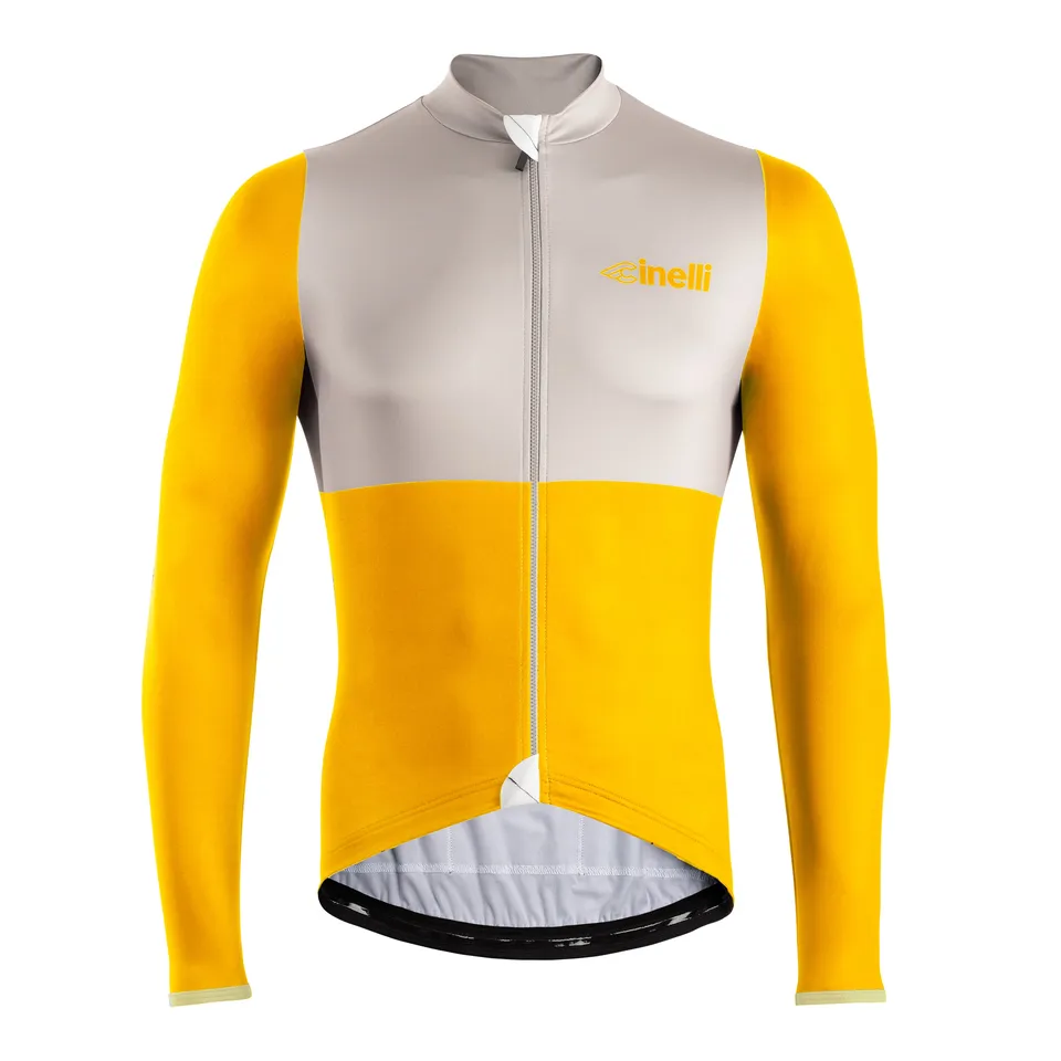 cinelli-winter-jersey-tempo-yellow-block-maglia-ciclismo image 1