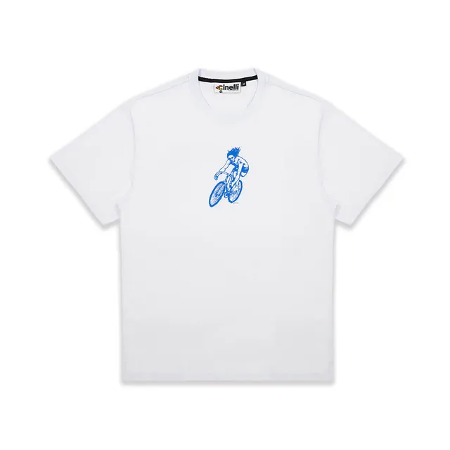 cinelli-t-shirt-gerry-wedd-cyclist-surfer-bianca-unisex image 1