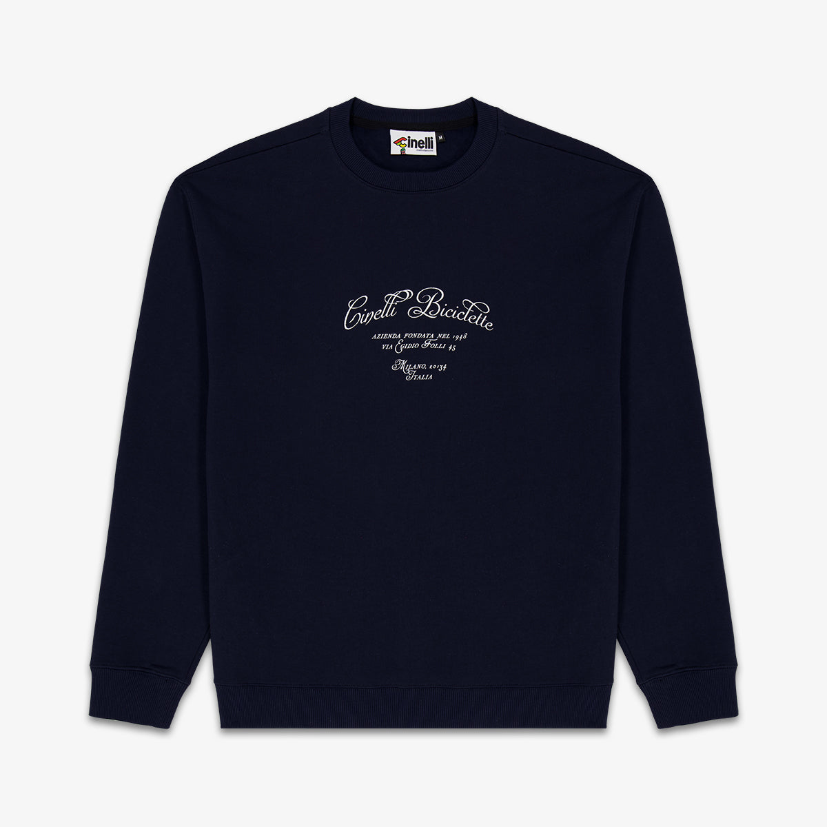 cinelli-via-folli-felpa-girocollo-navy-blue-unisex image 1