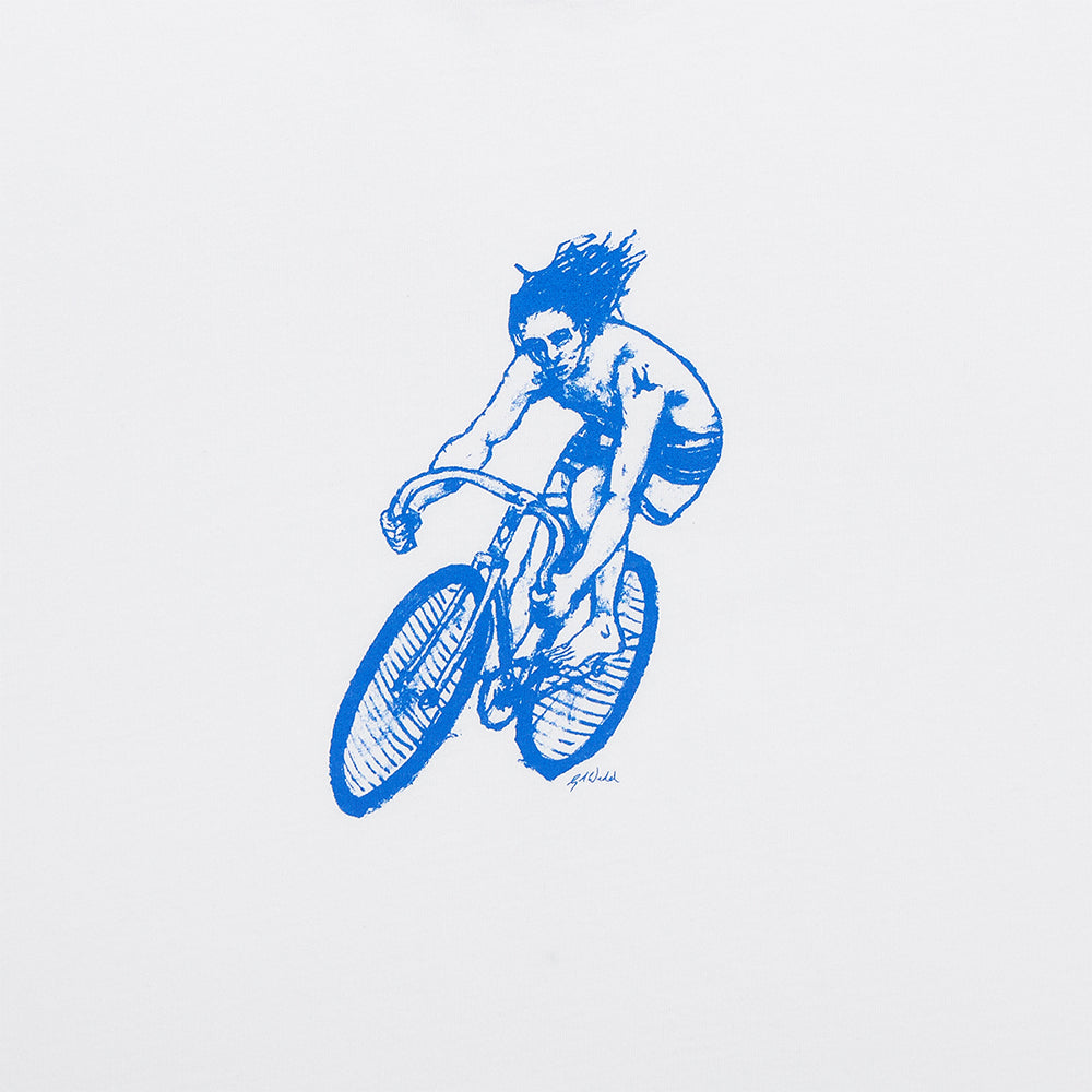 cinelli-t-shirt-gerry-wedd-cyclist-surfer-bianca-unisex image 4