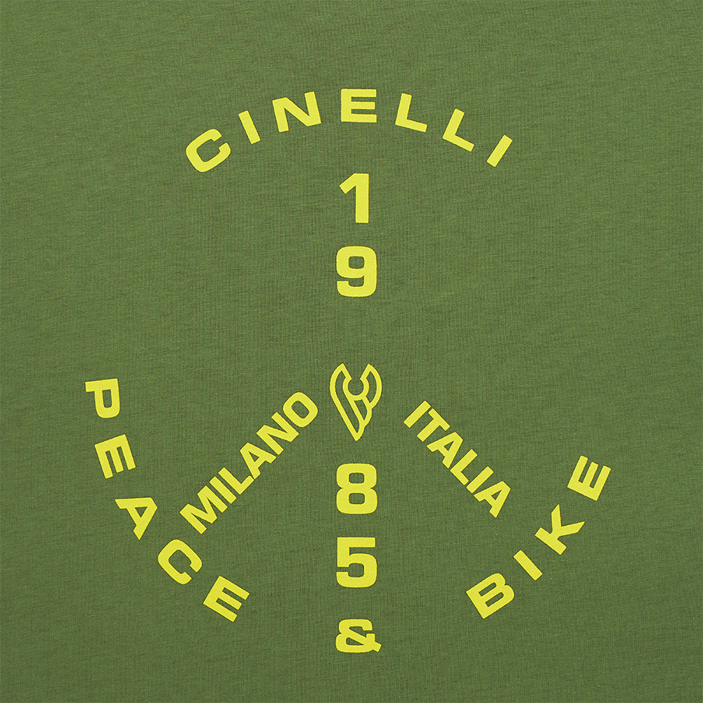 cinelli-t-shirt-peace-bike-85-green-maglietta-cotone image 2