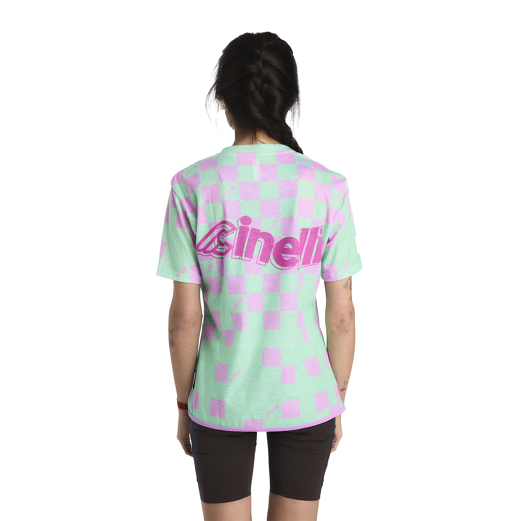 cinelli-tempo-5-tech-tee-donna-maglia-ciclismo-verde image 2