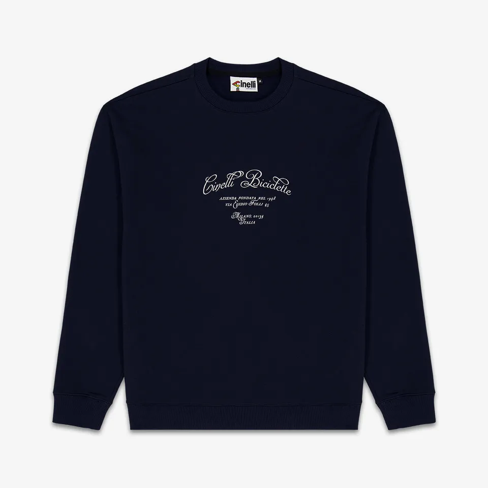 cinelli-via-folli-felpa-girocollo-navy-blue-unisex image 1