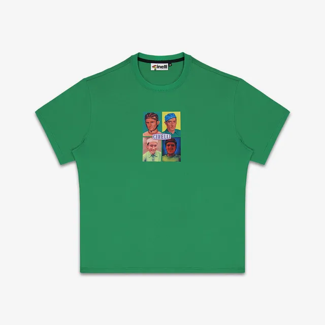 cinelli-t-shirt-campionissimi-green-maglia-cotone-bio-unisex image 1