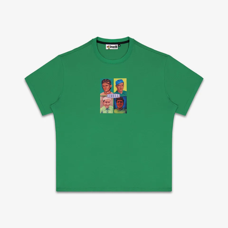 cinelli-t-shirt-campionissimi-green-maglia-cotone-bio-unisex image 1
