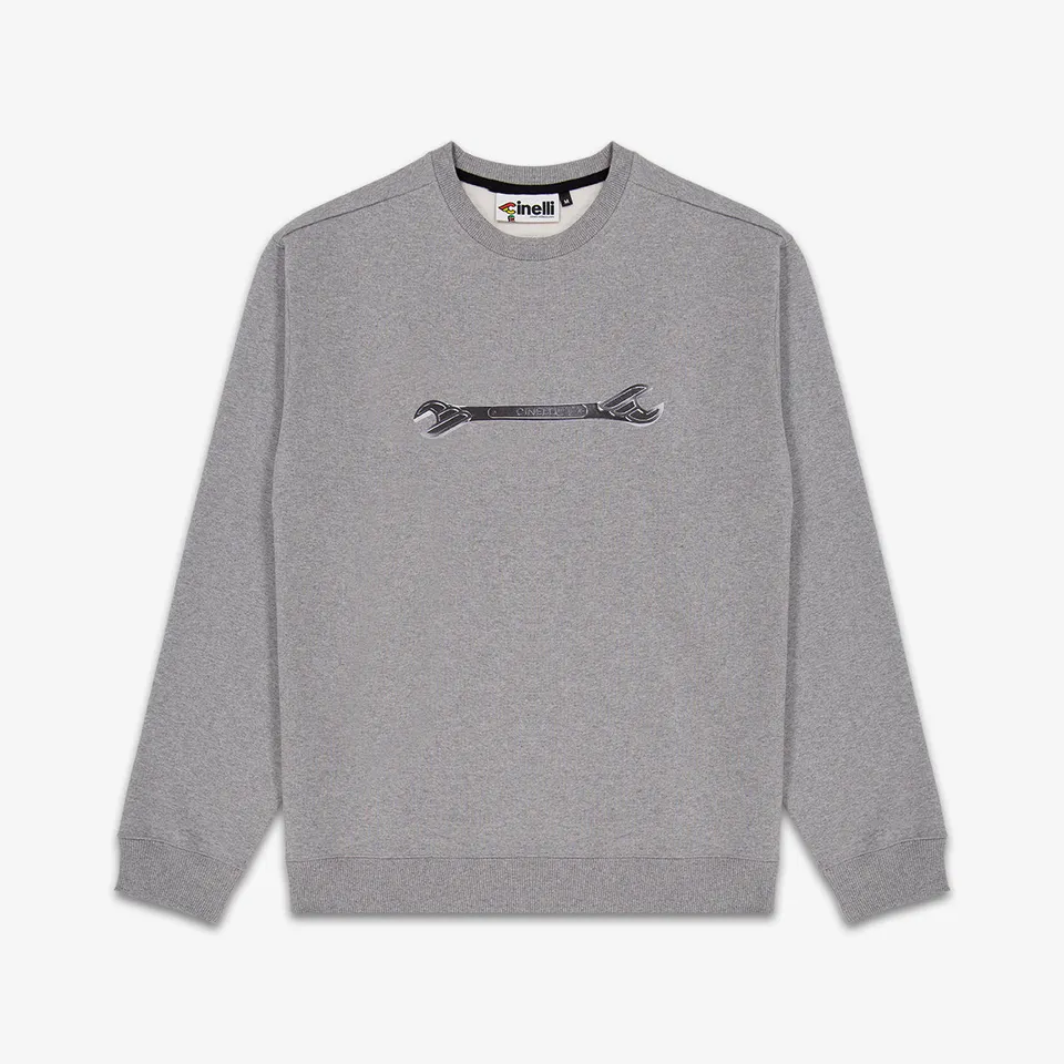 cinelli-crewneck-winged-wrench-gray-felpa-ciclismo image 1
