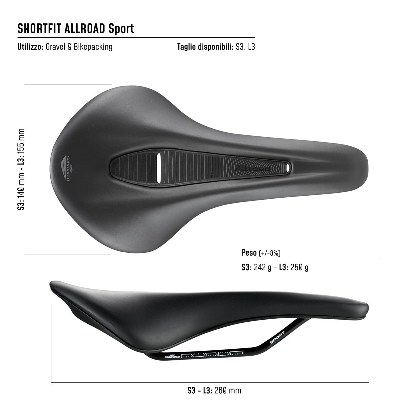 selle-san-marco-shortfit-allroad-sport-sella-gravel-all-road-acciaio image 5