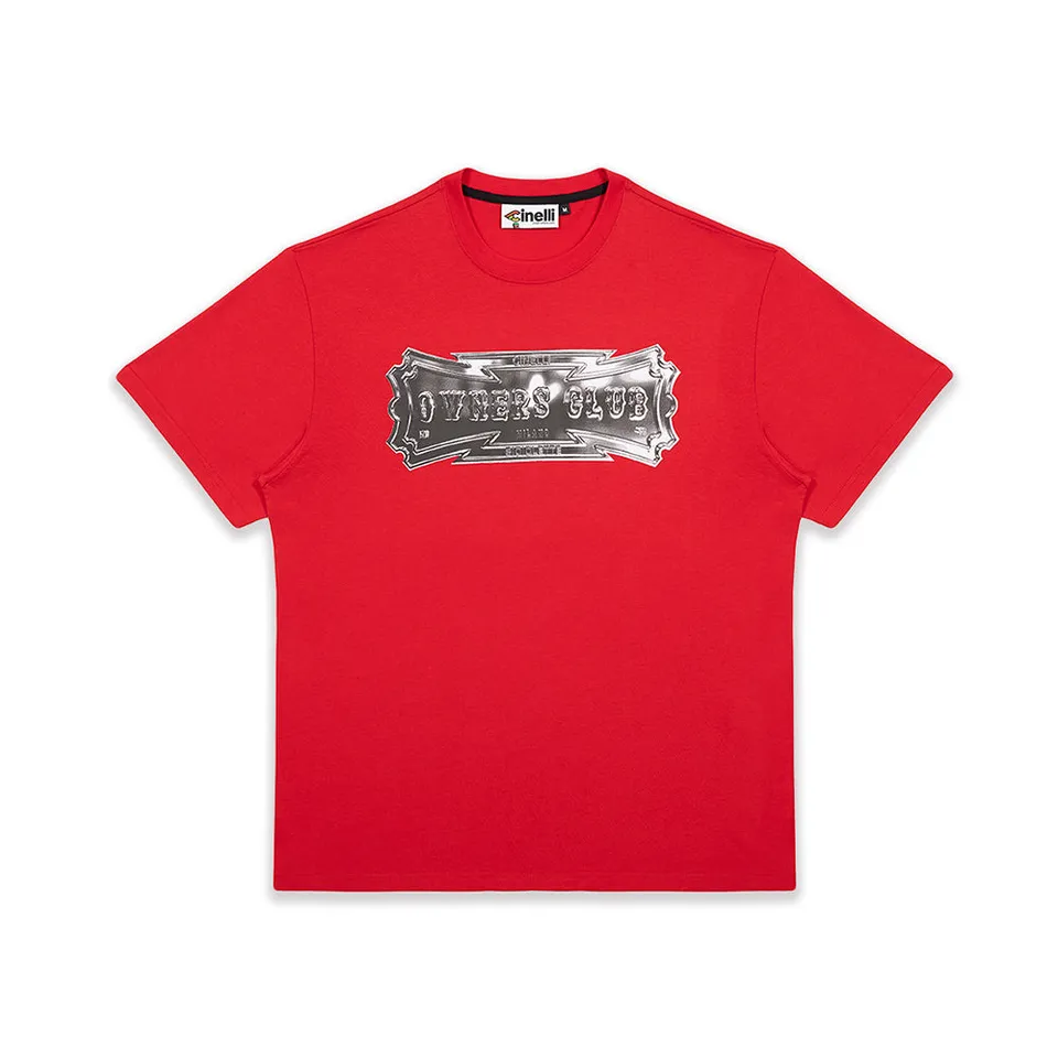 cinelli-owners-club-red-t-shirt-unisex-in-cotone-organico image 1